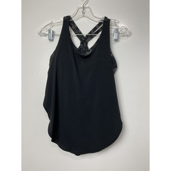 Fabletics Giselle Tank Top Powertouch Swing Black Built-In Camo Bra Size XS - Picture 4 of 12
